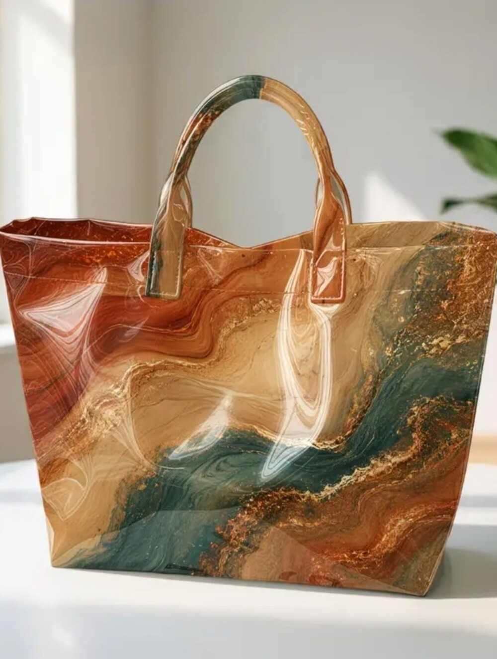 Marble Swirl Luxury Shoulder Hand Tote